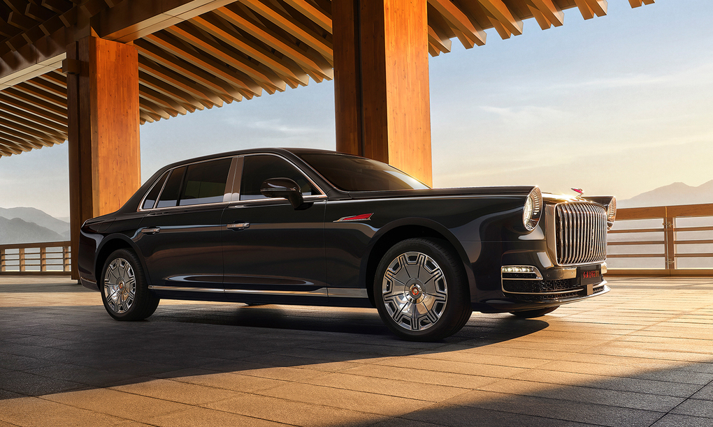 Mẫu sedan siêu sang phong cách cổ điển Golden Sunflower Guoli. Ảnh:Hongqi